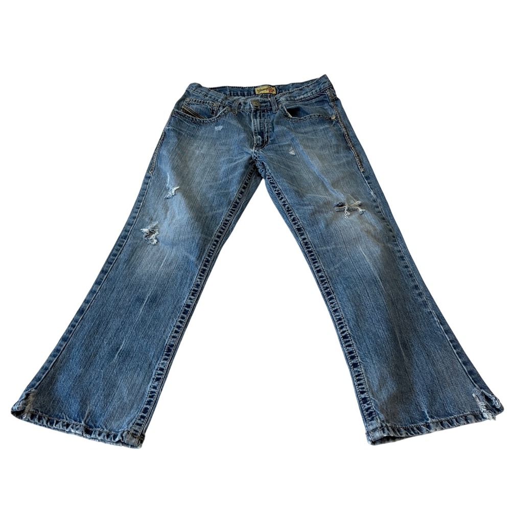 Wrangler 20X Mens Jeans Distressed Blue Denim Straight Fit Size 31x30‎
